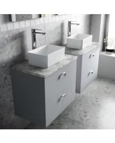 APS7577 600 WH 2-Drawer Unit & Worktop Satin Grey