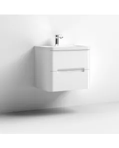 APS7583 600 W/H 2-Drawer Unit & Basin Satin White