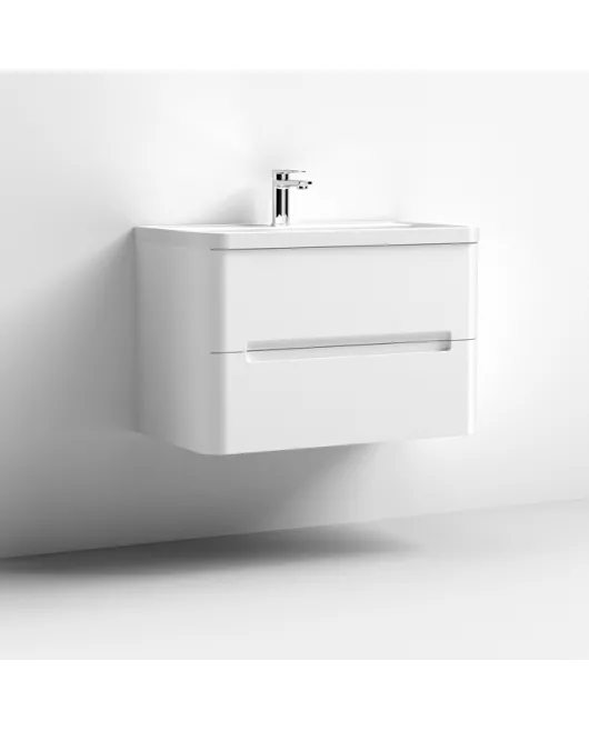 APS7589 800 W/H 2-Drawer Unit & Basin Satin White