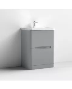 APS7590 600 F/S 2-Drawer Unit & Basin Satin Grey