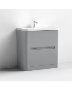 APS7598 800 F/S 2-Drawer Unit & Basin Satin Grey