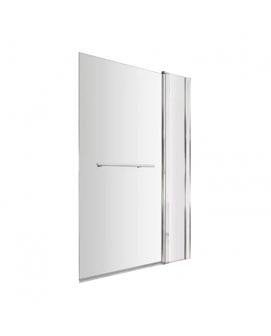 APS7724 Square Bath Screen With Fixed Panel & Rail Polished Chrome