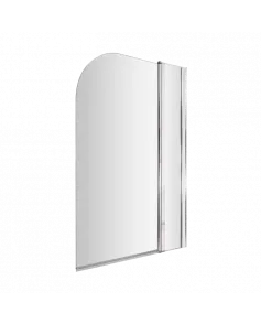 APS7727 Straight Bath Screen With Fixed Panel Polished Chrome