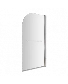 APS7728 Straight Bath Screen With Rail Polished Chrome