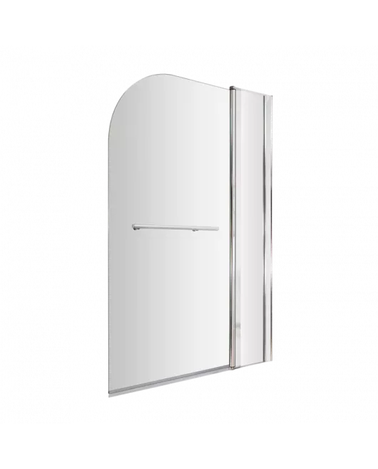 APS7729 Straight Bath Screen Fixed Panel & Rail Polished Chrome