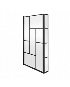 APS7738 Square Block Framed Screen Fixed Return Matt Black
