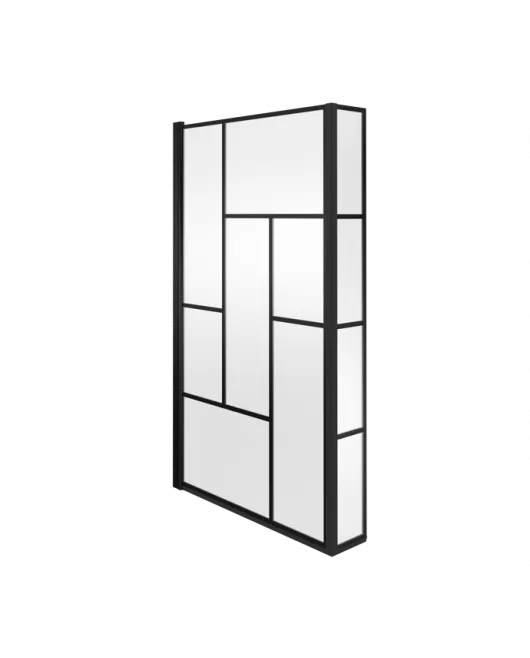 APS7738 Square Block Framed Screen Fixed Return Matt Black