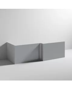 APS7791 700 Square Shower Bath End Panel Satin Grey