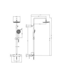 APS8096 Thermostatic Bar Shower With Kit Chrome