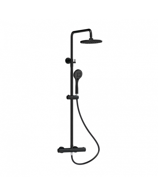 APS8097 Round Thermostatic Bar Valve & Shower Kit Matt Black