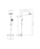 APS8097 Round Thermostatic Bar Valve & Shower Kit Matt Black