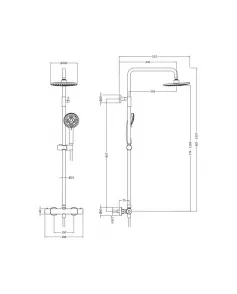 APS8097 Round Thermostatic Bar Valve & Shower Kit Matt Black