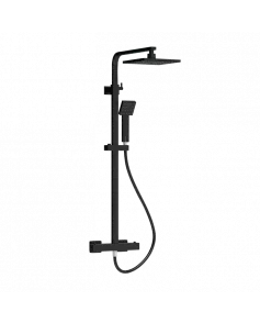 APS8098 Square Thermostatic Bar Valve & Shower Kit Matt Black