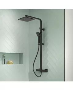 APS8098 Square Thermostatic Bar Valve & Shower Kit Matt Black