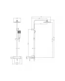 APS8098 Square Thermostatic Bar Valve & Shower Kit Matt Black