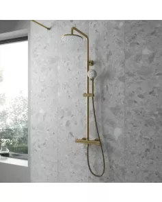 APS8099 Round Thermostatic Bar Valve & Kit Brushed Brass