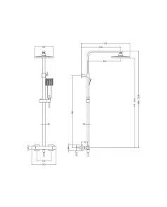 APS8100 Square Thermostatic Bar Valve & Kit Brushed Brass