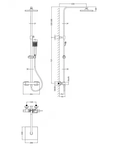 APS8101 Square Thermostatic Bar Valve & Kit Gunmetal