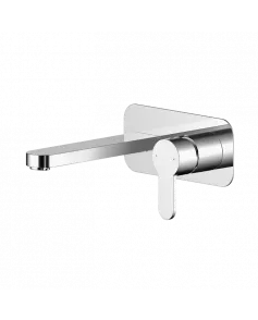 APS8115 Wall Mounted 2 Tap Hole Basin Mixer With Plate Chrome