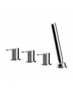APS8117 Deck Mounted 4 Tap Hole Bath Shower Mixer No Spout Chrome