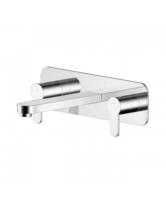 APS8119 Wall Mounted 3 Tap Hole Basin Mixer With Plate Chrome