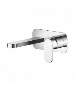 APS8162 Wall Mounted 2 Tap Hole Basin Mixer With Plate Chrome