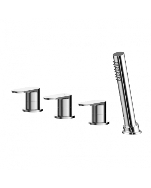 APS8164 Deck Mounted 4 Tap Hole Bath Shower Mixer No Spout Chrome