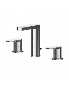 APS8165 Deck Mounted 3 Tap Hole Basin Mixer With Pop Up Waste Chrome