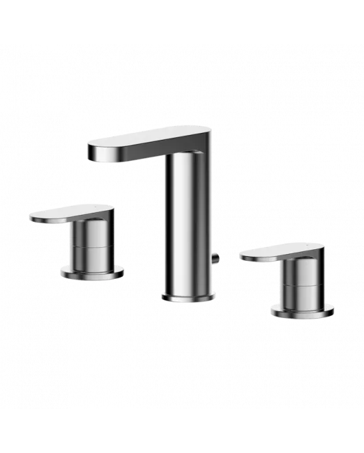 APS8165 Deck Mounted 3 Tap Hole Basin Mixer With Pop Up Waste Chrome