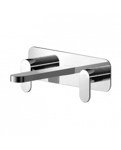 APS8166 Wall Mounted 3 Tap Hole Basin Mixer With Plate Chrome