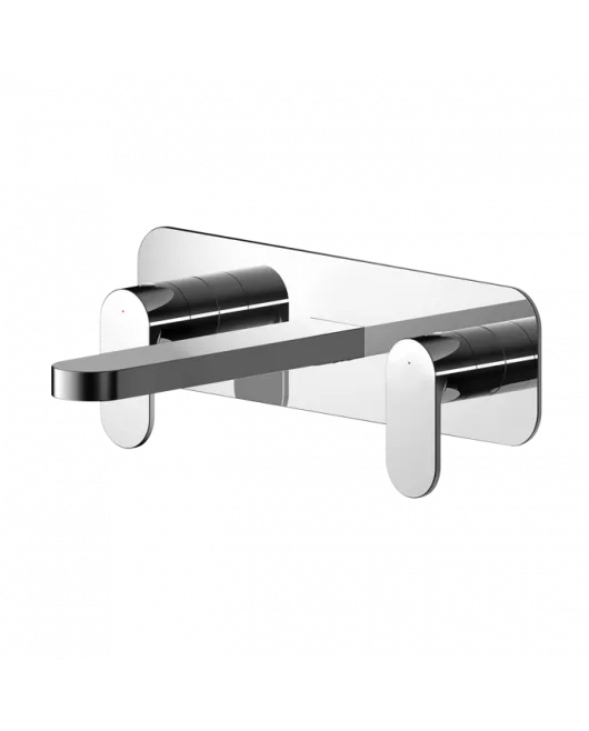 APS8166 Wall Mounted 3 Tap Hole Basin Mixer With Plate Chrome