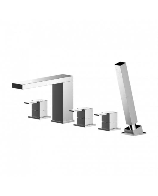 APS8186 Deck Mounted 5 Tap Hole Bath Shower Mixer Chrome