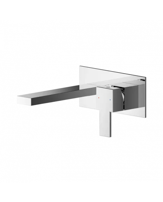 APS8191 Wall Mounted 2 Tap Hole Basin Mixer With Plate Chrome