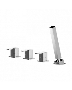APS8193 Deck Mounted 4 Tap Hole Bath Shower Mixer No Spout Chrome