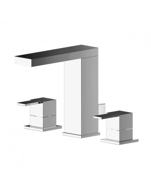 APS8194 Deck Mounted 3 Tap Hole Basin Mixer With Pop Up Waste Chrome
