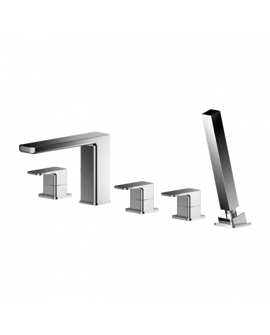 APS8216 Deck Mounted 5 Tap Hole Bath Shower Mixer Chrome