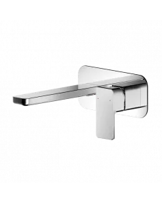 APS8221 Wall Mounted 2 Tap Hole Basin Mixer With Plate Chrome