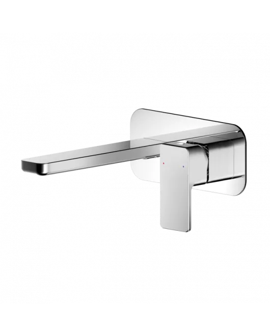 APS8221 Wall Mounted 2 Tap Hole Basin Mixer With Plate Chrome