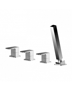 APS8223 Deck Mounted 4 Tap Hole Bath Shower Mixer No Spout Chrome