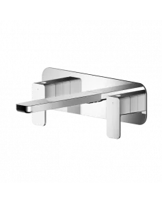 APS8225 Wall Mounted 3 Tap Hole Basin Mixer With Plate Chrome