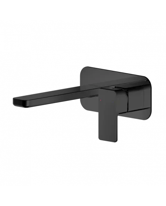 APS8231 Wall Mounted 2 Tap Hole Basin Mixer With Plate Matt Black