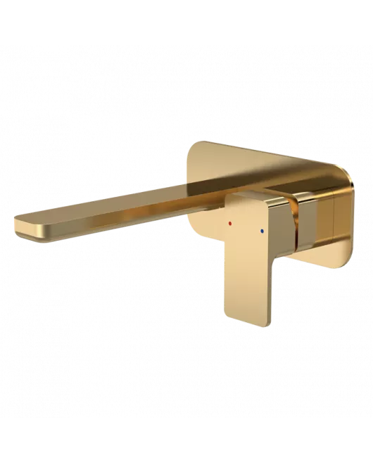 APS8241 Windon W/M 2TH Basin Mixer With Plate Brushed Brass