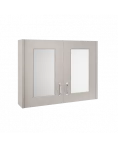 APS8404 800mm Mirror Cabinet Stone Grey Woodgrain