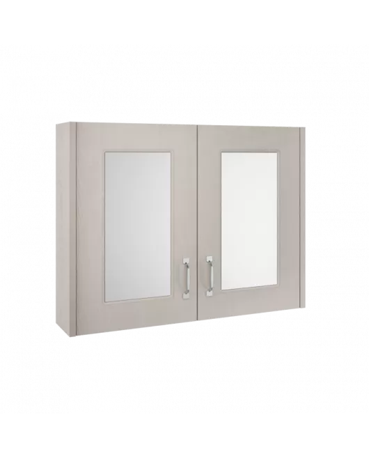 APS8404 800mm Mirror Cabinet Stone Grey Woodgrain