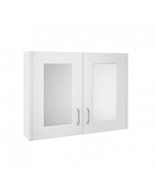 APS8405 800mm Mirror Cabinet White Ash Woodgrain