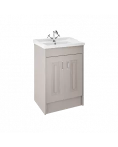 APS8409 York 600mm FS 2-Door Unit & Basin Stone Grey Woodgrain