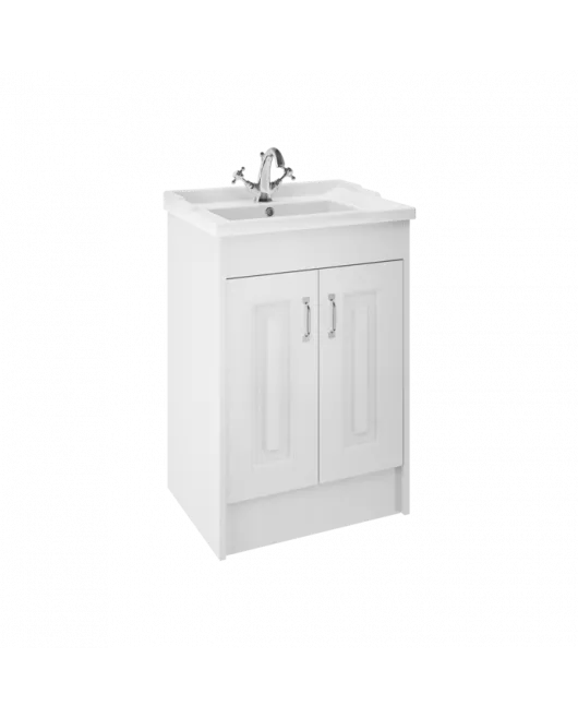 APS8411 York 600mm FS 2-Door Unit & Basin White Ash Woodgrain