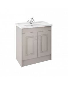 APS8415 York 800mm FS 2-Door Unit & Basin Stone Grey Woodgrain