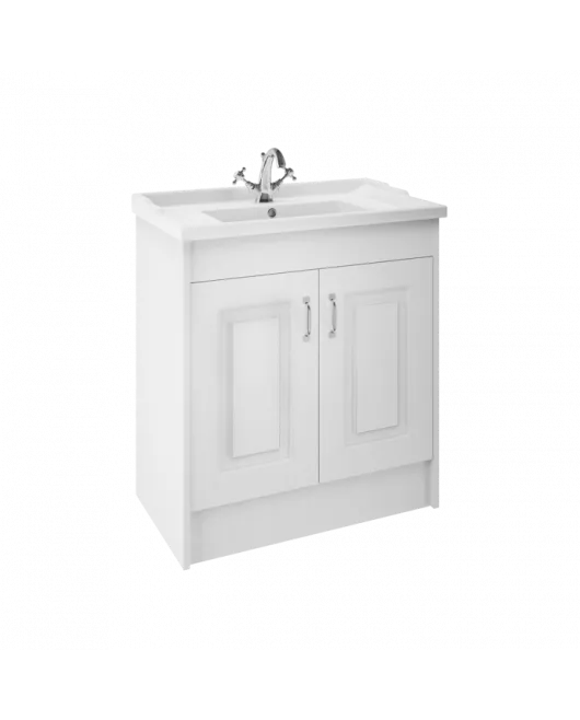 APS8417 York 800mm FS 2-Door Unit & Basin White Ash Woodgrain