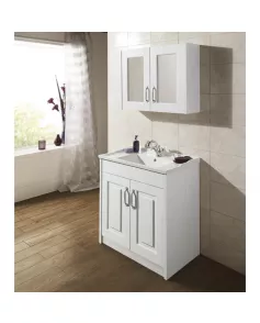 APS8417 York 800mm FS 2-Door Unit & Basin White Ash Woodgrain